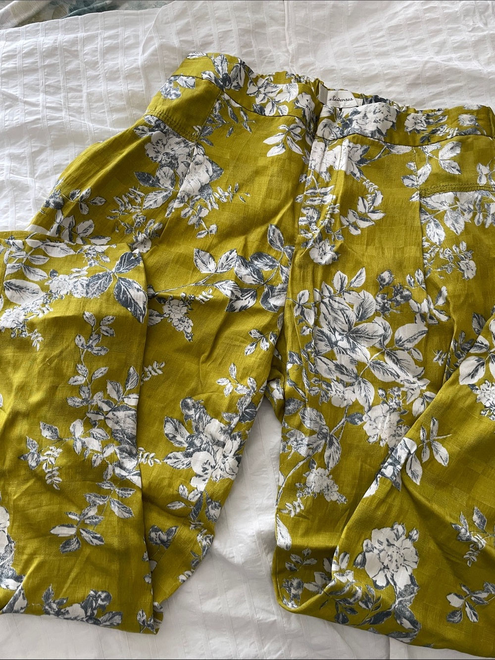 Eleven’s Anthropology Floral Print Green Cropped Pants 2